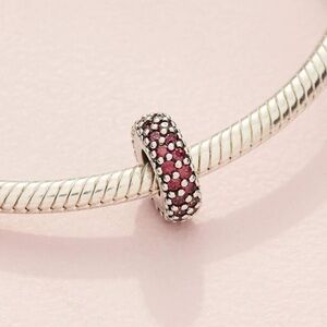 Pandora Spacer Bead Silver red pavé zircons Stamped
Perfect for any bracelet!